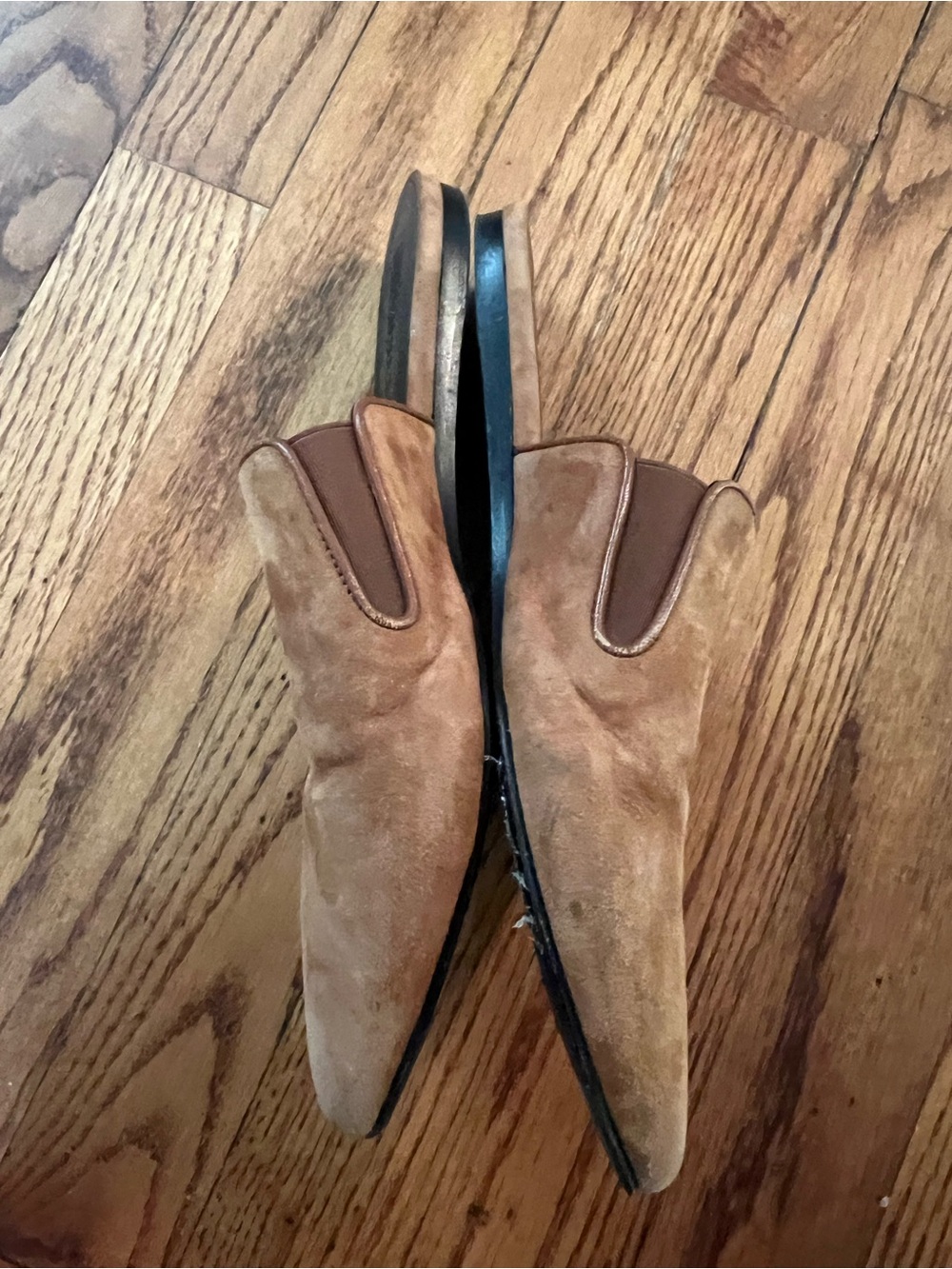 Jenni Kayne Goatksin Suede Mules Cognac Brown Size 37/US 6.5 - Picture 4 of 7